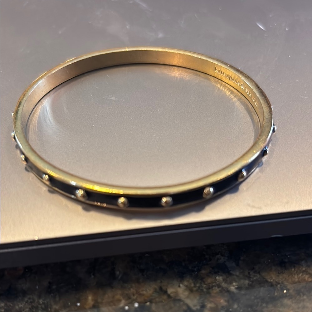 Kate Spade Gold and Black Enamel Studded Bracelet
